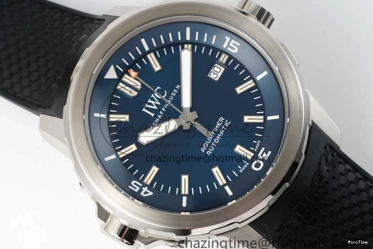 MIROTIME 0403 Aquatimer SS IW3290 RSF 1:1 Best Edition Blue Dial on Black Rubber Strap A Fashionable 7074